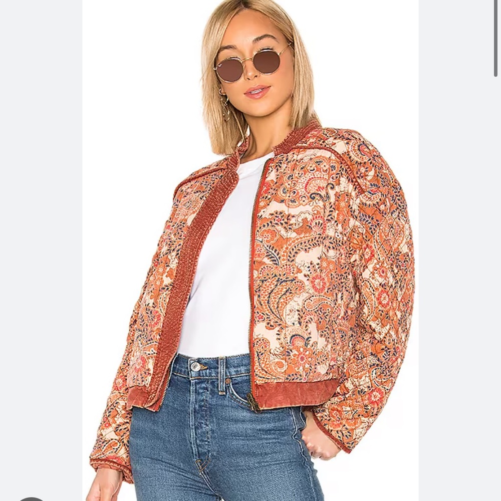 Free People Great Escape Paisley Quilted Jacket